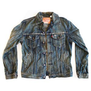 Levi’s Medium Wash Distressed Denim Jacket - M